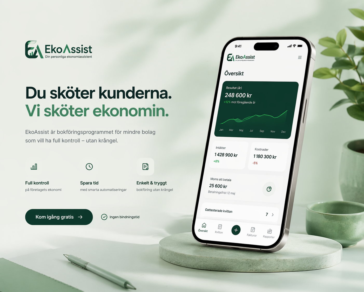 EkoAssist app på mobil